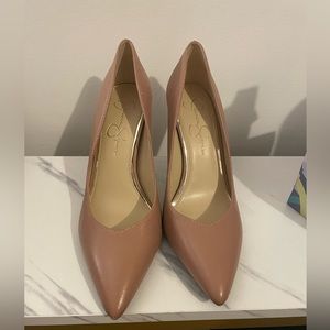 Jessica Simpson Neutral tone (heel height about 4 inches)